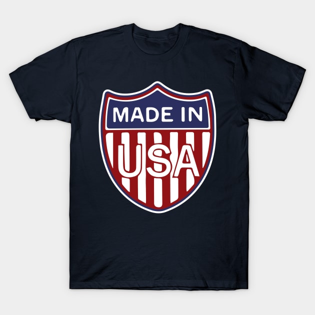 Made in USA Shield T-Shirt by xxtinastudio